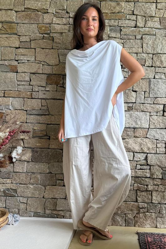 Oscar Drape Trapeze Tank White
